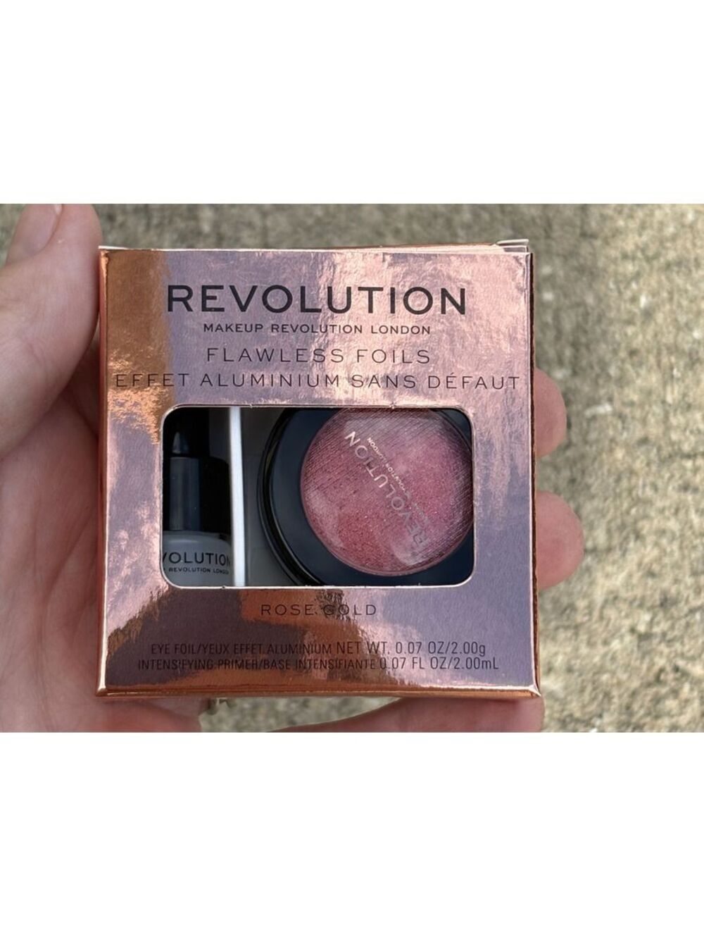 Revolution Flawless Foils eyeshadow in Rose Gold. New in box!